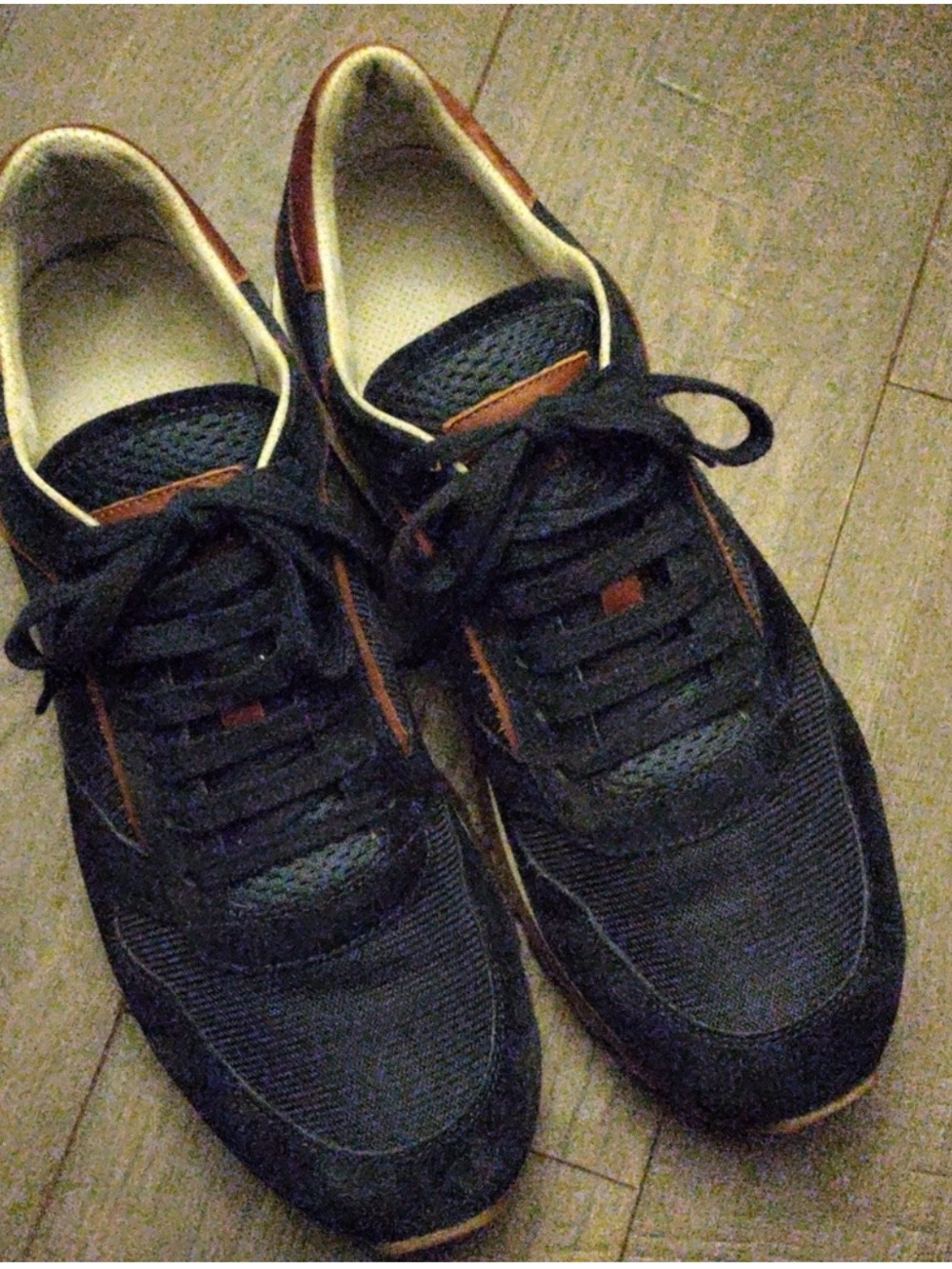 Brunello Cucinelli Navy & Tan Leather/ Suede Low-Top Sneakers